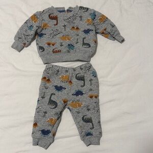 Koala Kids Gray Dinosaur Baby Set 3-6months